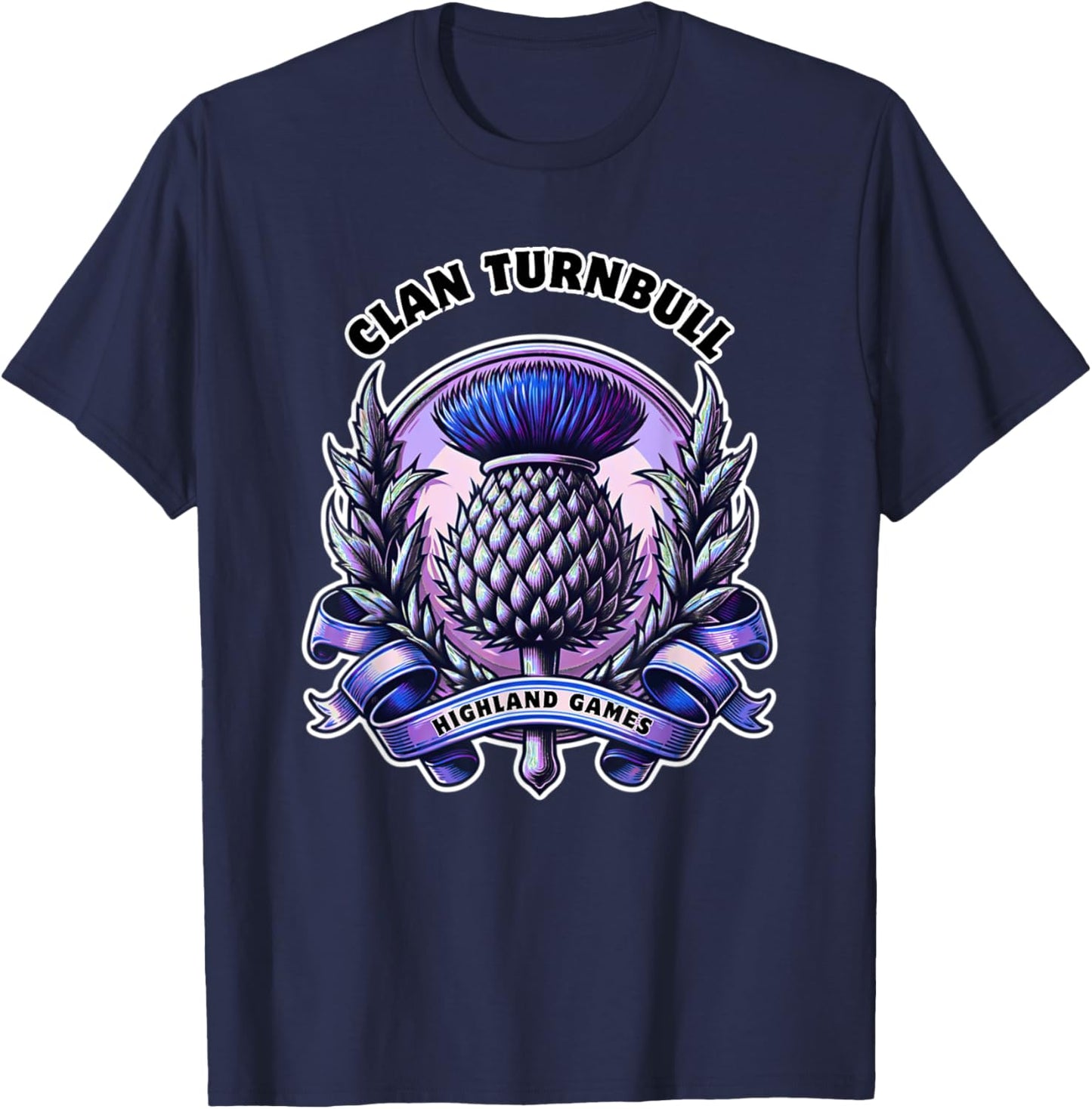 Turnbull Clan Scottish Thistle Gaelic Games T-Shirt - T-Shirt | Navy