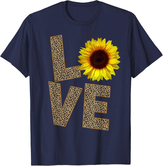 Cheetah Skin Love, Vintage Sunflower - sunflower Cheetah T-Shirt - T-Shirt | Navy