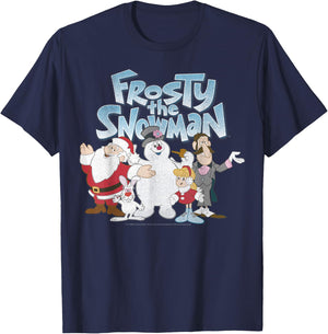 Frosty The Snowman Group Shot Logo T-Shirt - T-Shirt | Navy
