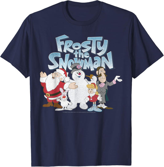 Frosty The Snowman Group Shot Logo T-Shirt - T-Shirt | Navy