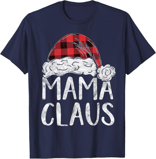 Mama Claus Christmas Costume Gift Santa Matching Family Xmas T-Shirt - T-Shirt | Navy