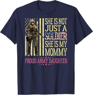 My Mommy Is My Soldier Hero - Proud Army Daughter Child Gift T-Shirt - T-Shirt | Navy