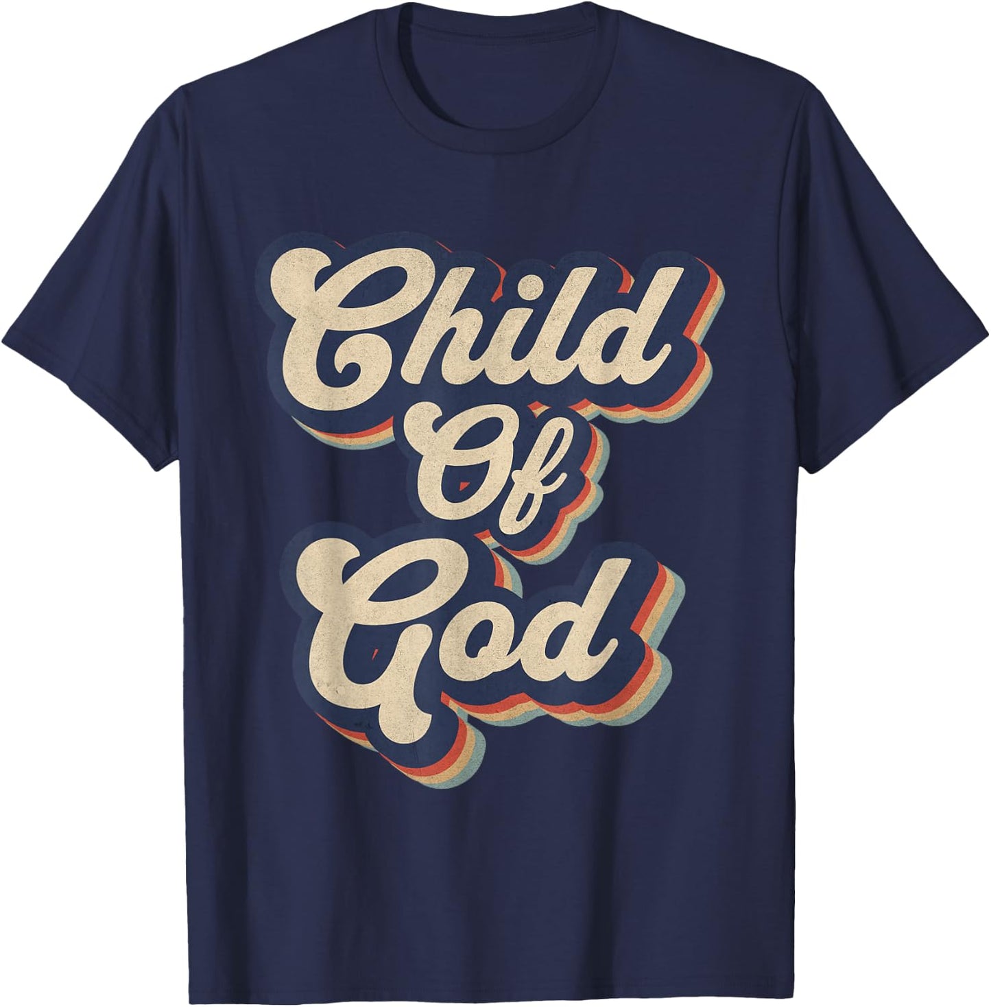 Child Of God Retro Religious Christian Design T-Shirt - T-Shirt | Navy