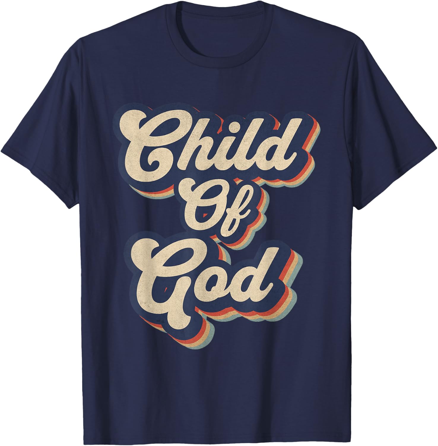 Child Of God Retro Religious Christian Design T-Shirt - T-Shirt | Navy