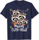 Funny Racoon MERRY CUTE-Mas Racoon Family Christmas Pajamas T-Shirt - T-Shirt | Navy