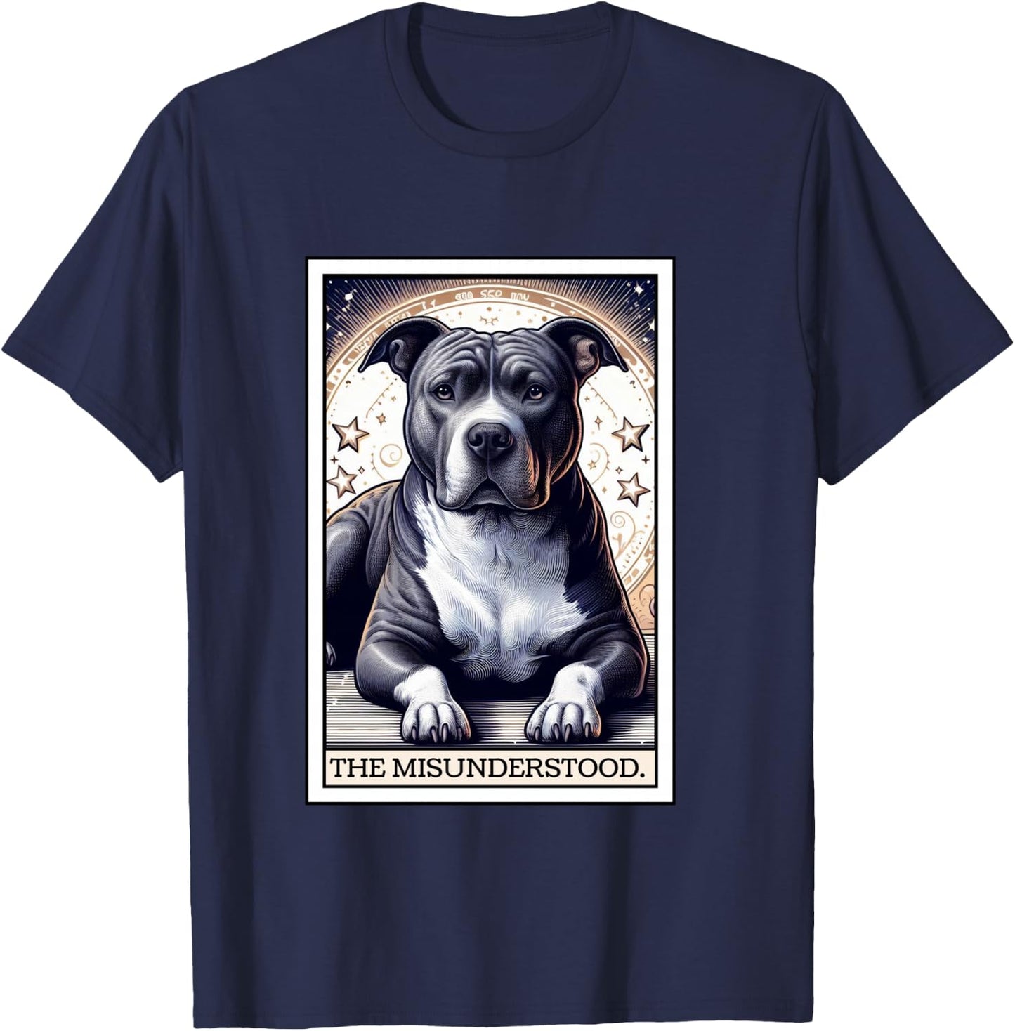 Pitbull Tarot Card Women Men Pitbull Lover Pittie Dog Mom T-Shirt - T-Shirt | Navy