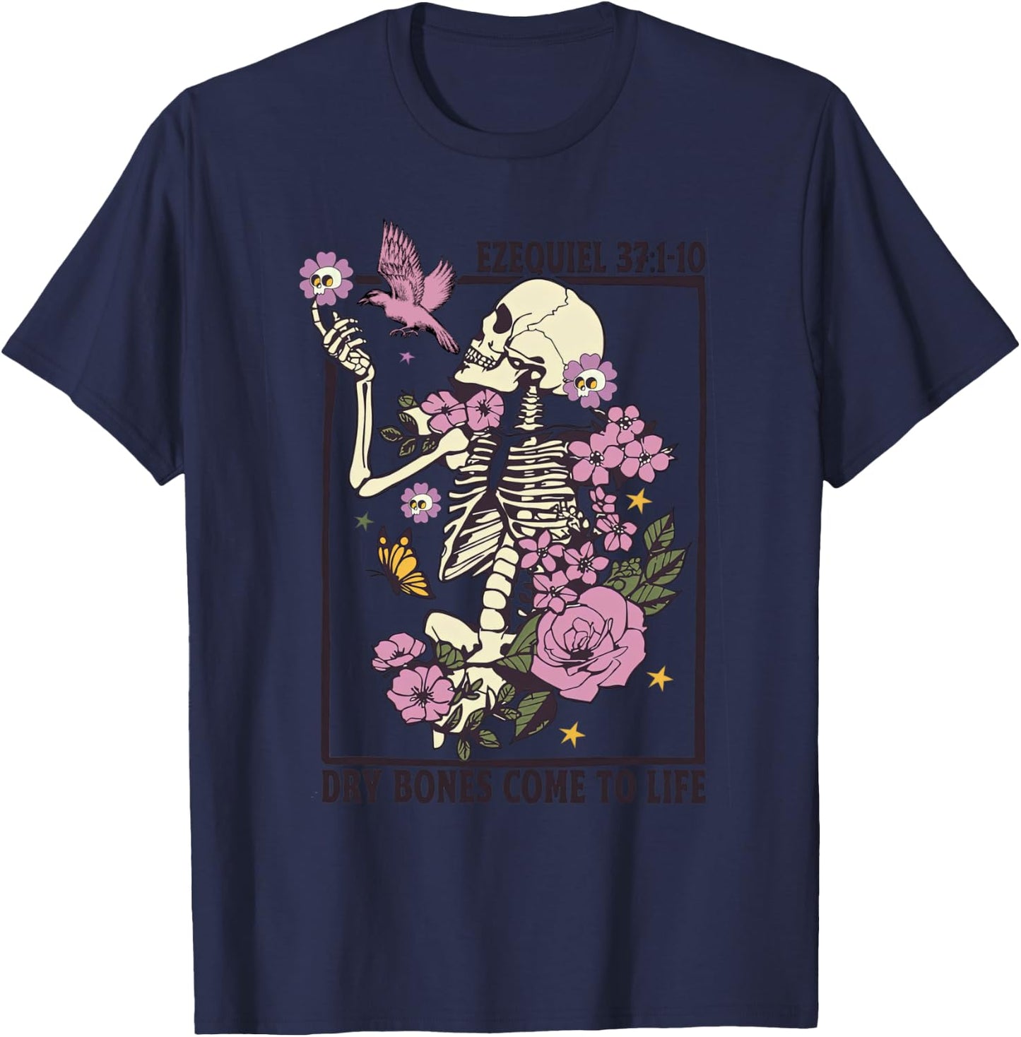 Skeleton Dry Bones Come To Life Christian Halloween Costume T-Shirt - T-Shirt | Navy