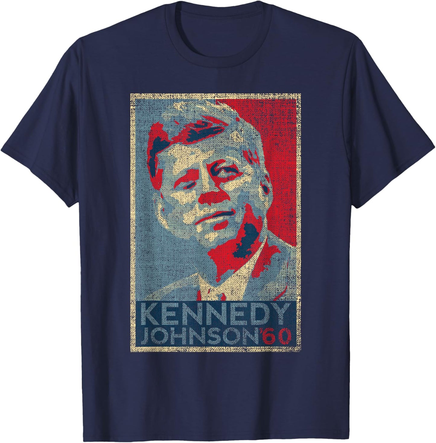 Kennedy Johnson 1960 Retro Campaign 4th of July President T-Shirt - T-Shirt | Navy