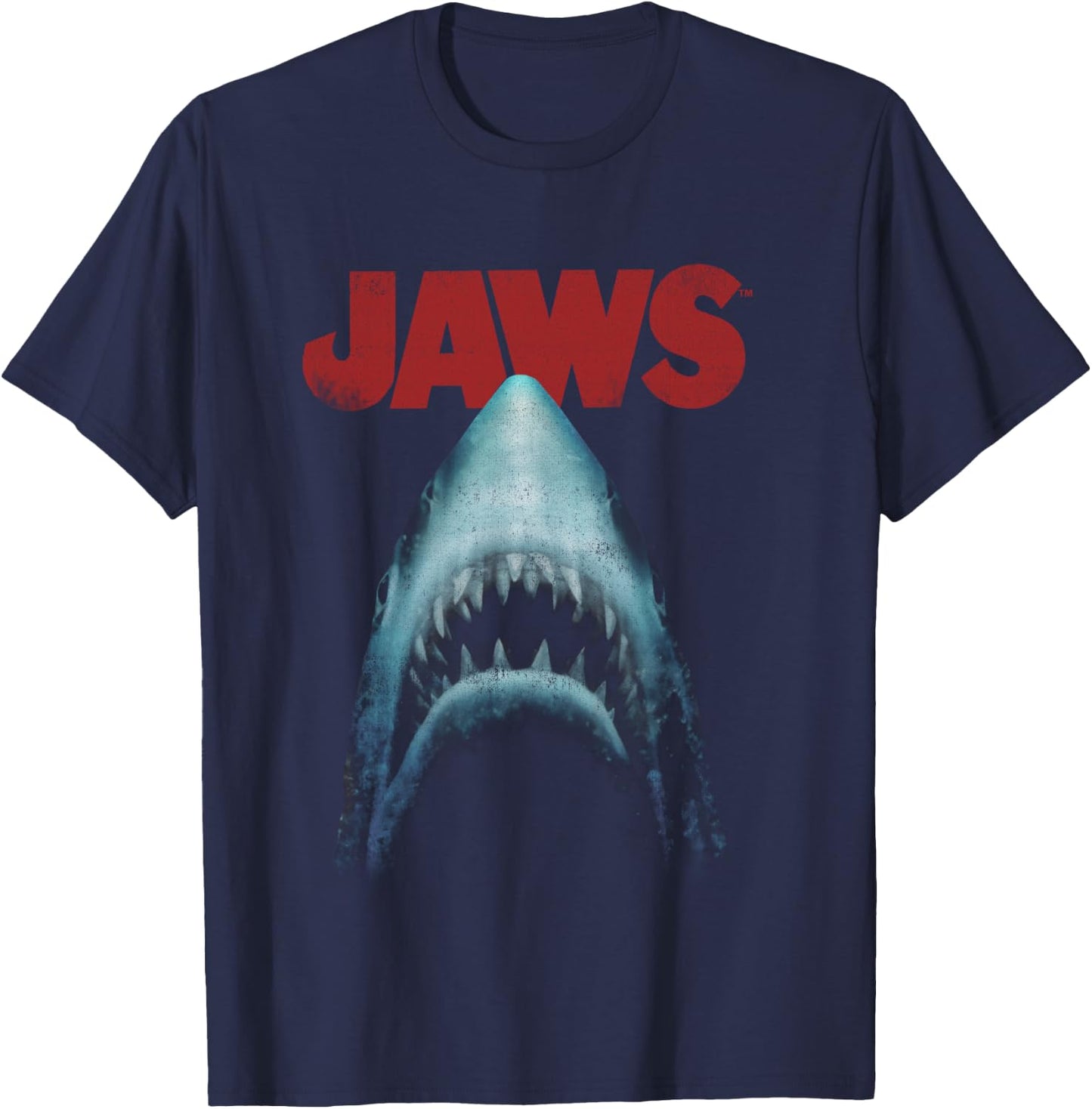 Jaws Classic Movie Poster Close-Up T-Shirt - T-Shirt | Navy