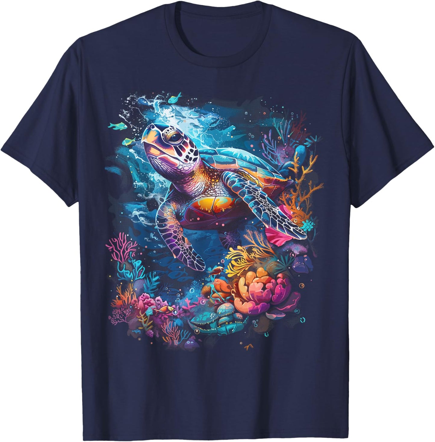 Sea Turtle Beach Lover Ocean Animal Graphic Novelty T-Shirt - T-Shirt | Navy