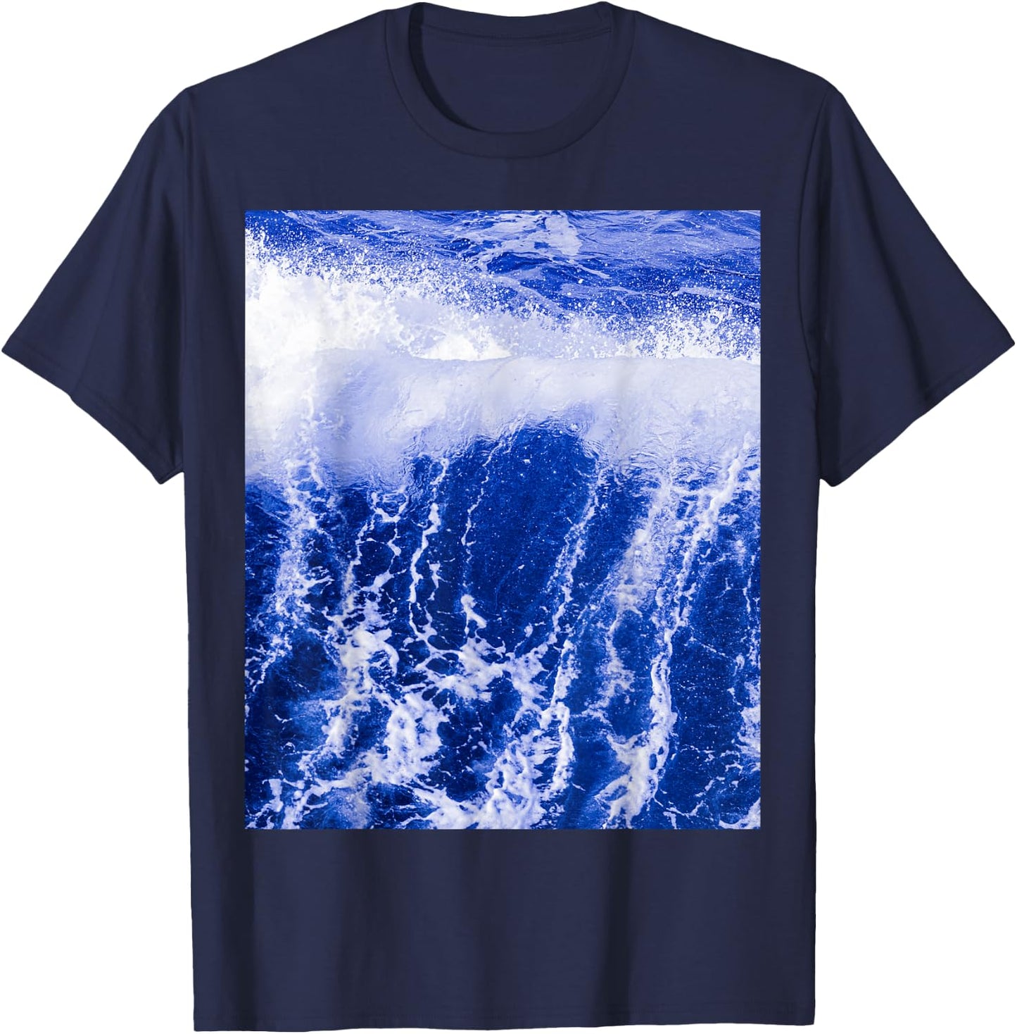 Blue Ocean Wave - Blue foaming clear water T-Shirt - T-Shirt | Navy
