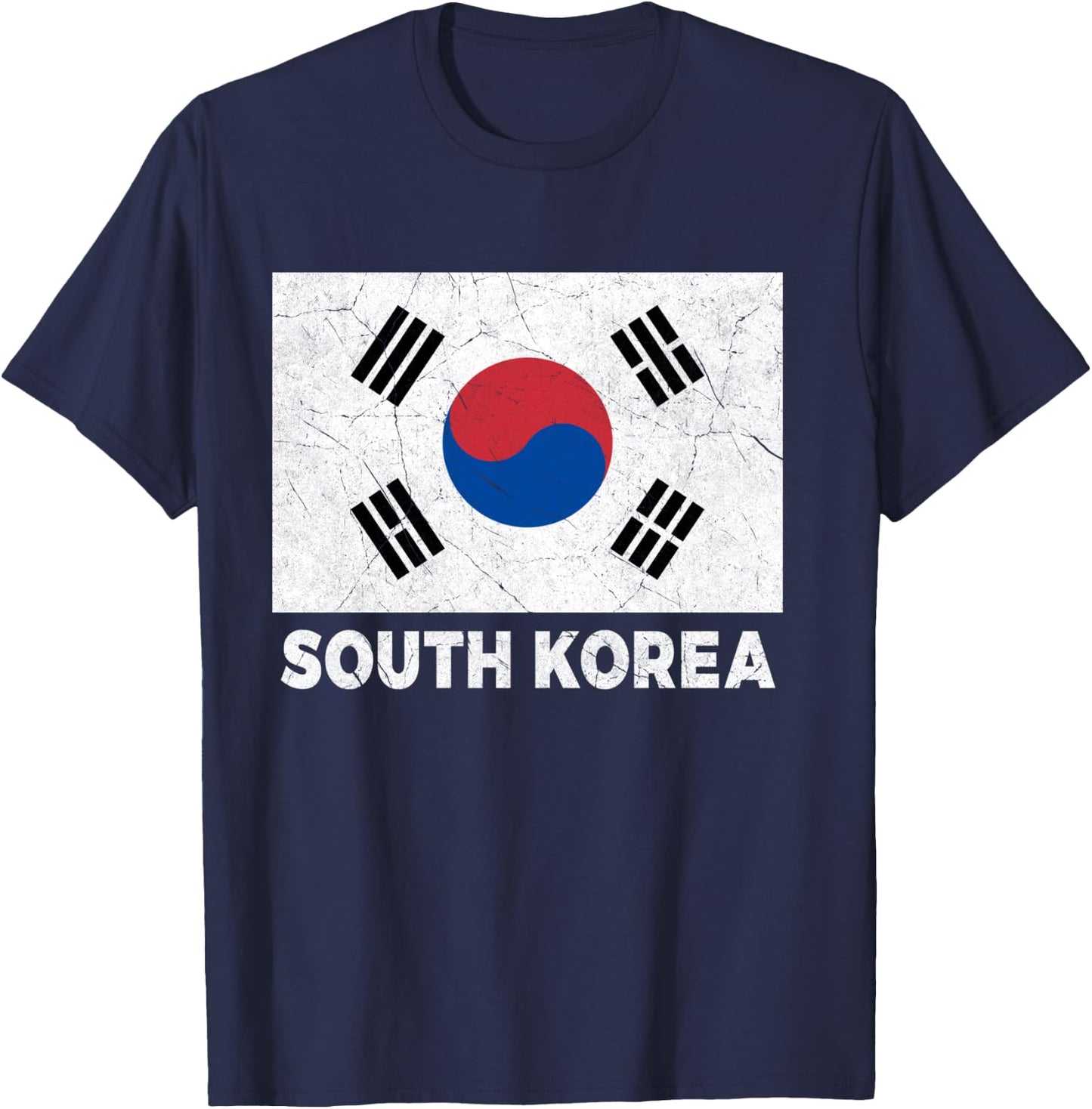 South Korean Flag South Korea Women Men Boys Girls Kids Bday T-Shirt - T-Shirt | Navy