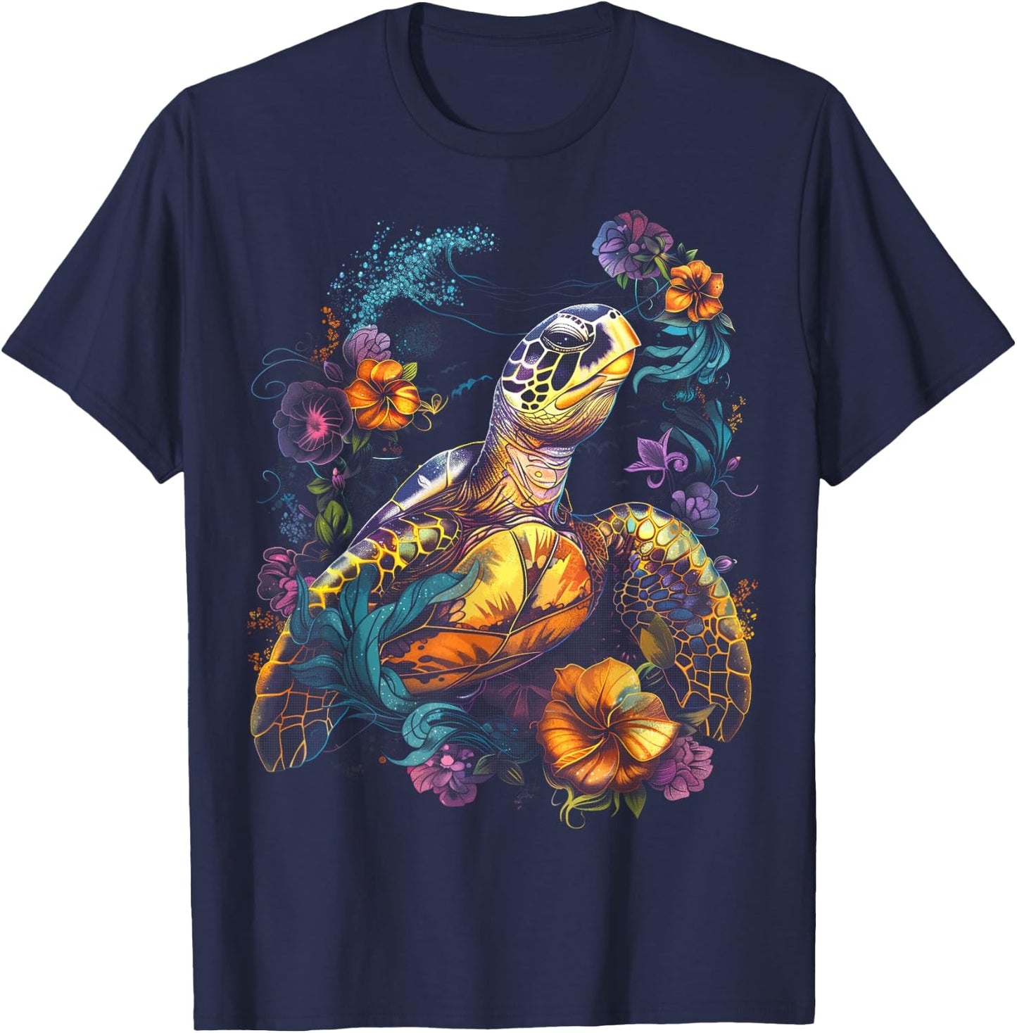 Sea Turtle Beach Lover Ocean Animal Graphic Novelty T-Shirt - T-Shirt | Navy