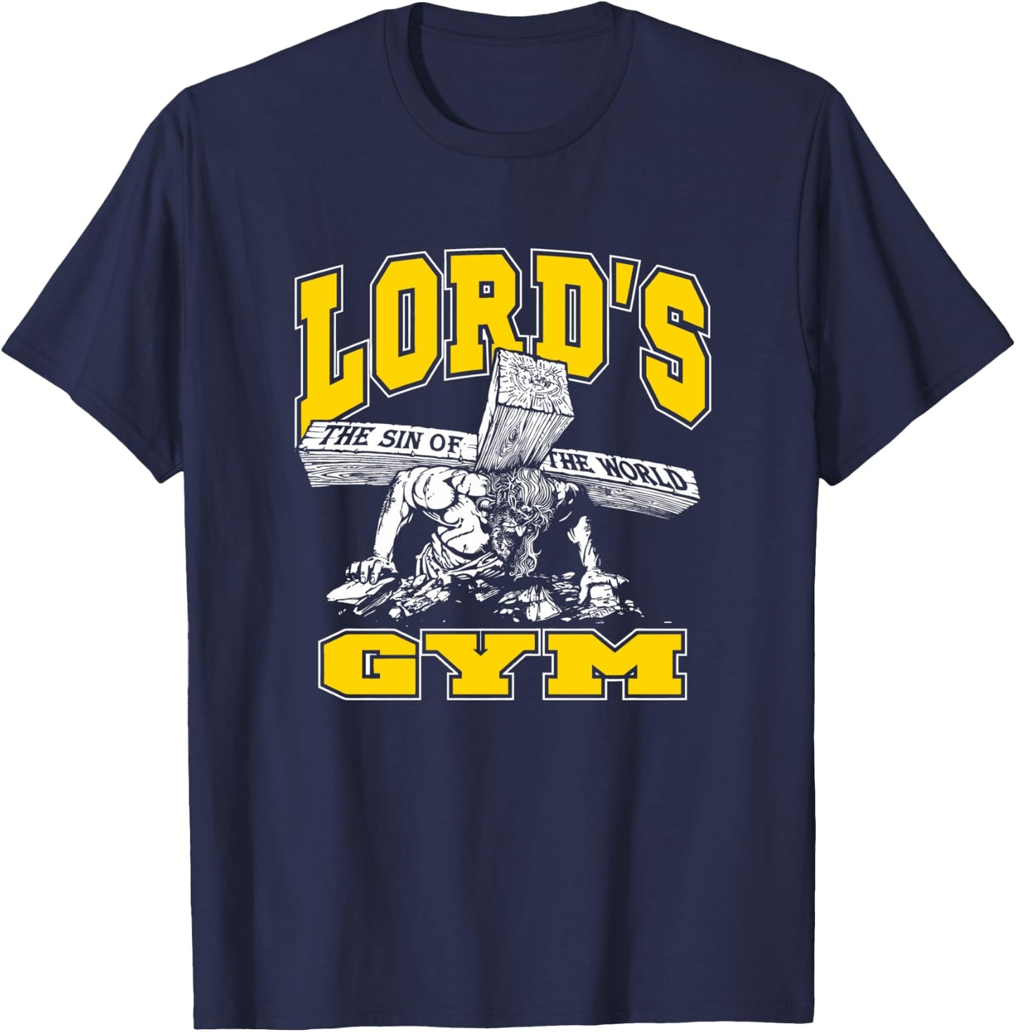 Lords Gym - Lord's The Sin of World Jesus T-Shirt - T-Shirt | Navy