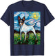 Aja Dog Toy Fox Terrier Starry Night Rat Terrier T-Shirt - T-Shirt | Navy