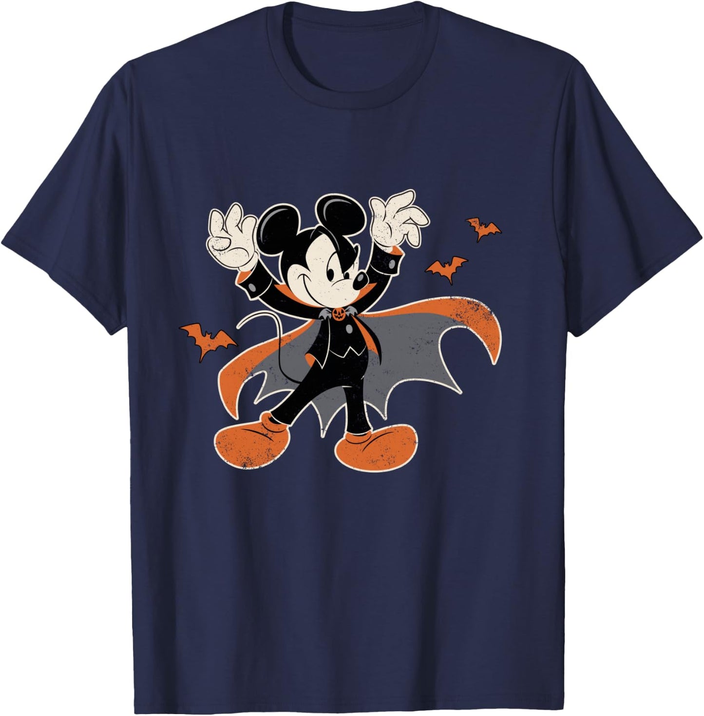 Disney Mickey Mouse Spooky Dracula Costume Halloween T-Shirt - T-Shirt | Navy