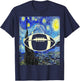 American Football Starry Night Football Lover Painting T-Shirt - T-Shirt | Navy