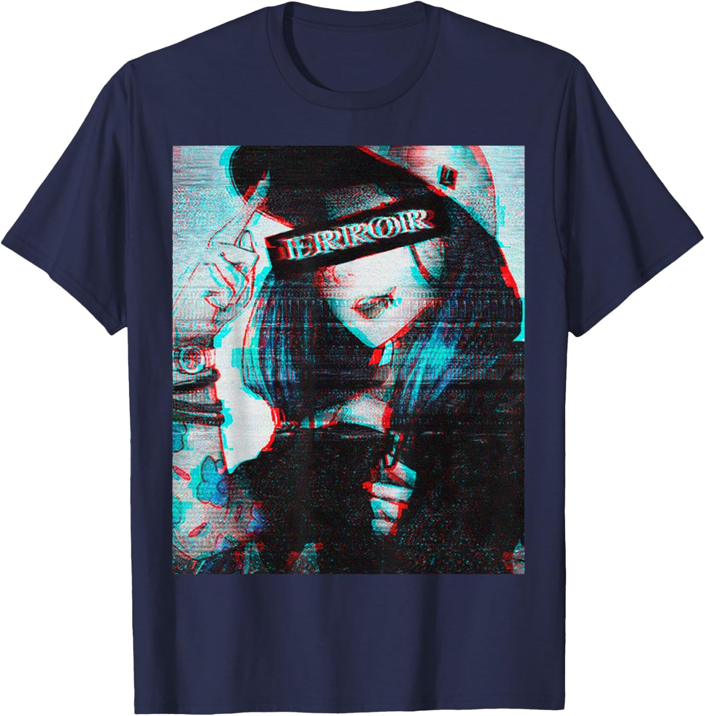 Sad Boys Girls Japanese Retro 80s 90s Futurism Anime Retro Hentai T-Shirt - T-Shirt | Navy