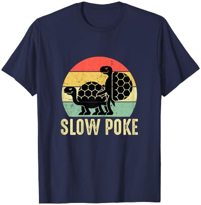 Vintage Slow Poke Turtle Lovers T-Shirt - T-Shirt | Navy