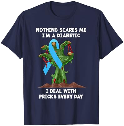 Funny T1D Diabetic Type 1 Diabetes Awareness Halloween T-Shirt - T-Shirt | Navy