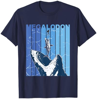 Megalodon White Shark - Giant Shark - Shark Lover Diver T-Shirt - T-Shirt | Navy