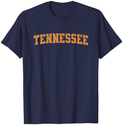 Original Vintage Tennessee Distressed Collegiate Design Text - -Adults, Kids - Black - Short Sleeve - Small - - Regular Fit - Retro - Distressed Design, Retro Style T-Shirt - T-Shirt | Navy