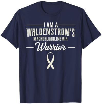 WM Awareness Warrior Apparel Waldenstrom's Macroglobulinemia Warrior -Adult Black Small T-Shirt - T-Shirt | Navy