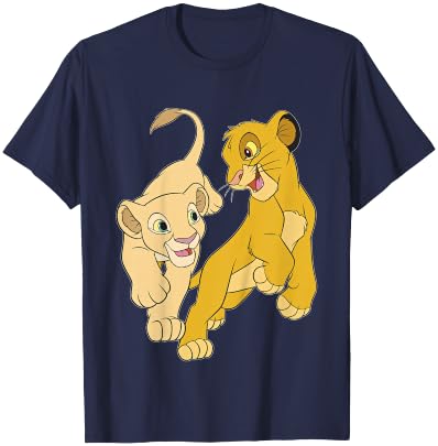 Disney Lion King Simba And Nala Playful Portrait T-Shirt - T-Shirt | Navy