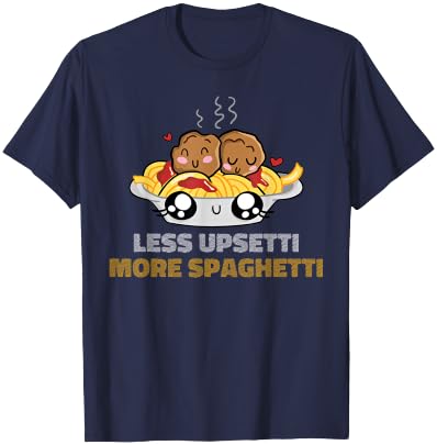 Less Upsetti More Spaghetti T-Shirt - T-Shirt | Navy