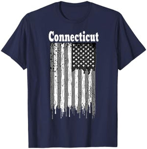 Connecticut American Flag Apparel - Connecticut T-Shirt - T-Shirt | Navy