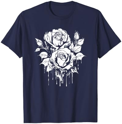 Goth Cool Gothic Occult - Red Rose T-Shirt - T-Shirt | Navy