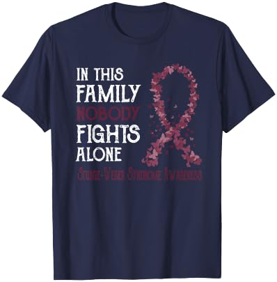 In This Family Nobody Fights Alone Sturge-Weber Syndrome T-Shirt - T-Shirt | Navy
