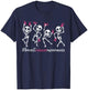 Pink Ribbon Breast Cancer Awareness Skeleton Women Men Kids T-Shirt - T-Shirt | Navy