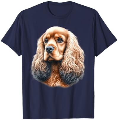 Cocker Spaniel Dog Portrait T-Shirt - T-Shirt | Navy