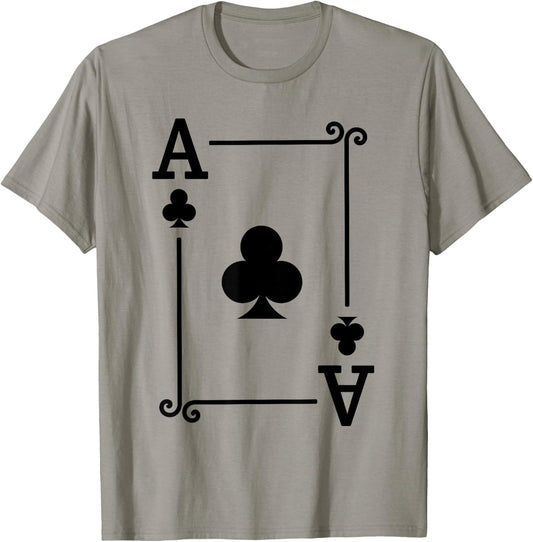 Playing Cards - Matching Clubs Card Suits - Ace Card T-Shirt - T-Shirt | Sand