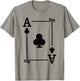 Playing Cards - Matching Clubs Card Suits - Ace Card T-Shirt - T-Shirt | Sand