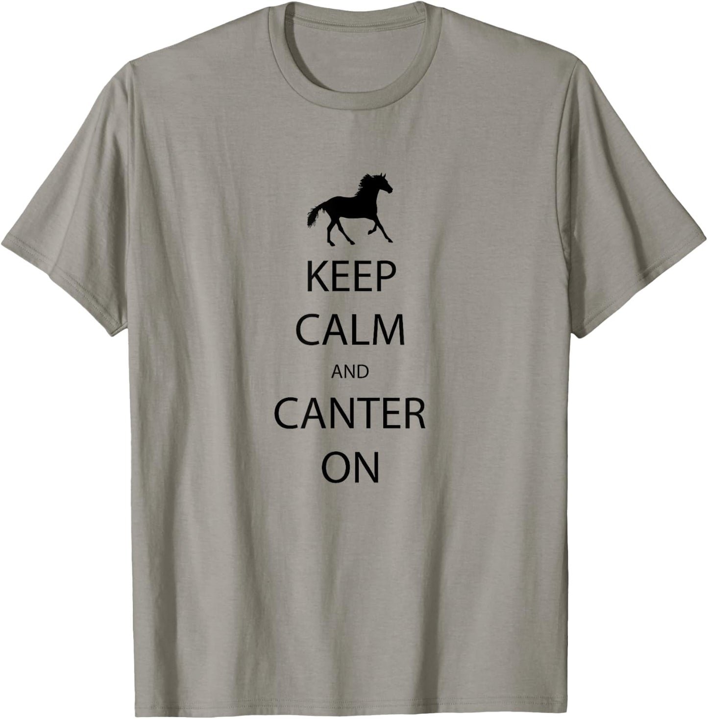 Keep Calm And Canter On Horse Riding T-Shirt - T-Shirt | Sand