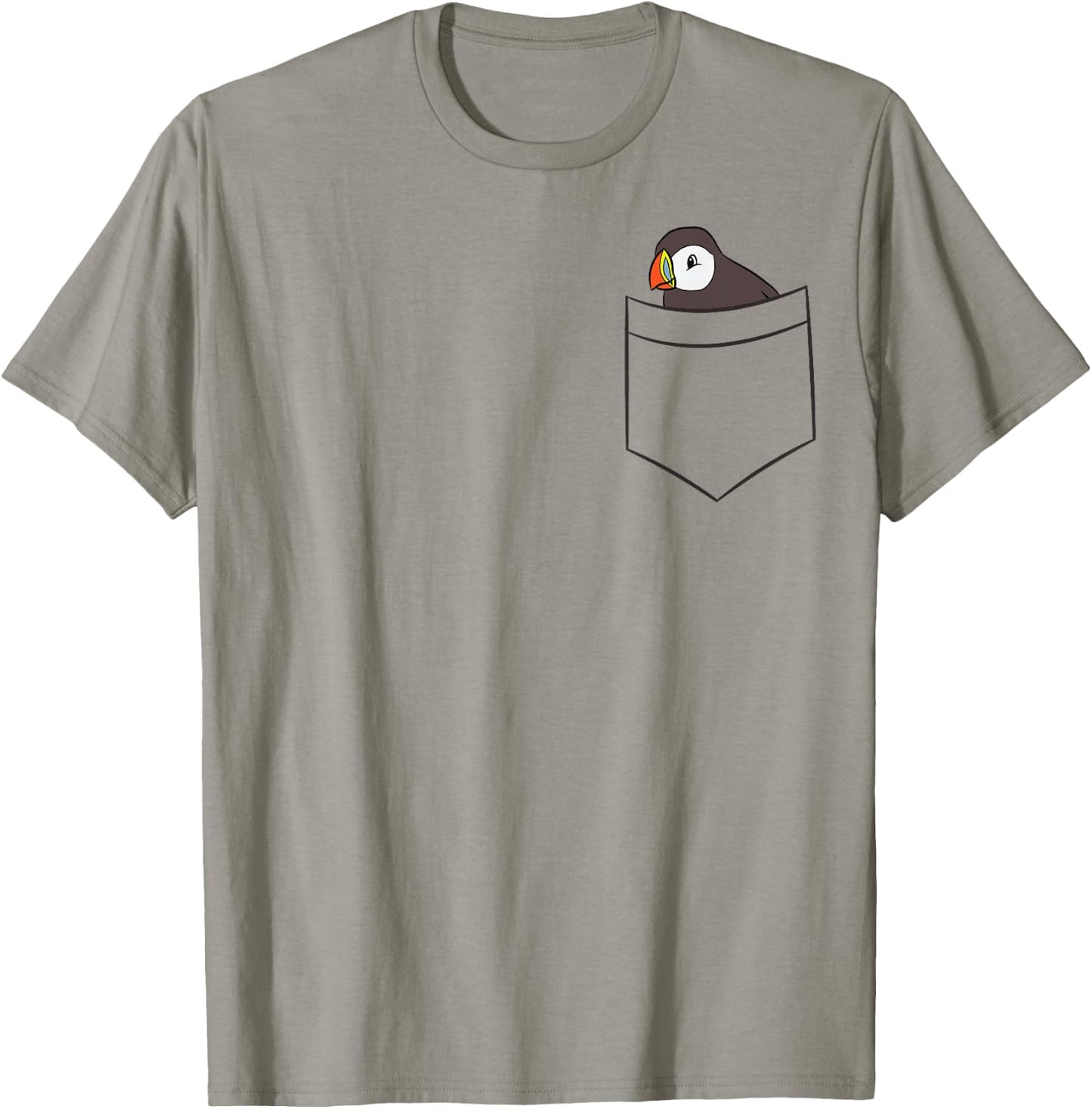 Puffin In The Pocket Seabird Iceland Pocket Puffin T-Shirt - T-Shirt | Sand