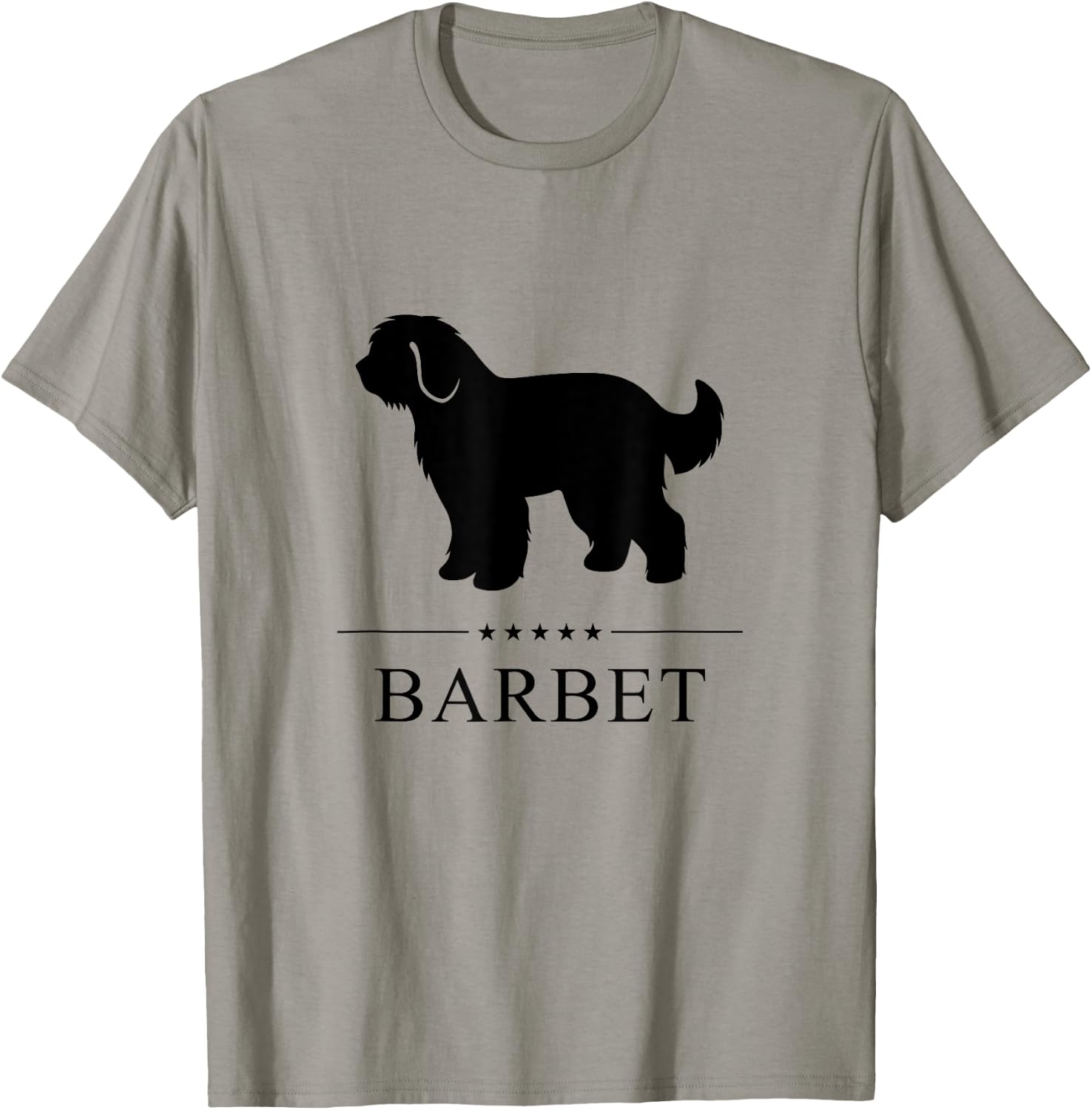 Barbet Dog Black Silhouette T-Shirt - T-Shirt | Sand