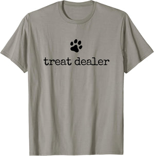 Dog Treat Dealer Vintage Pet Print Funny Dog Dad Mom T-Shirt - T-Shirt | Sand