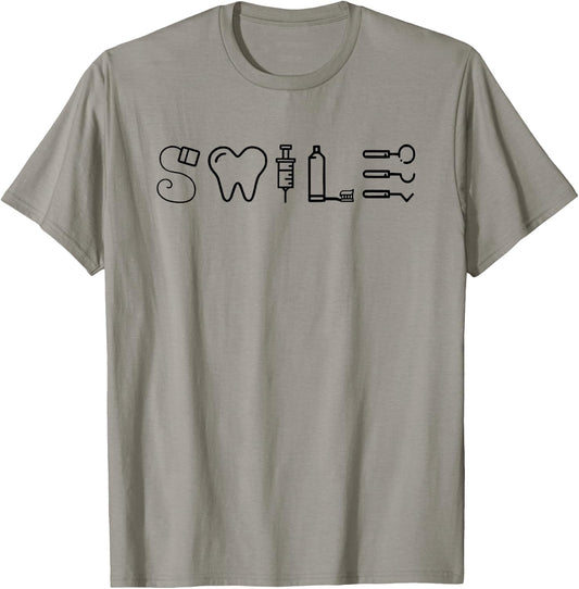 Dentist Smile Teeth Dental Hygienist Funny Dentist Tools T-Shirt - T-Shirt | Sand