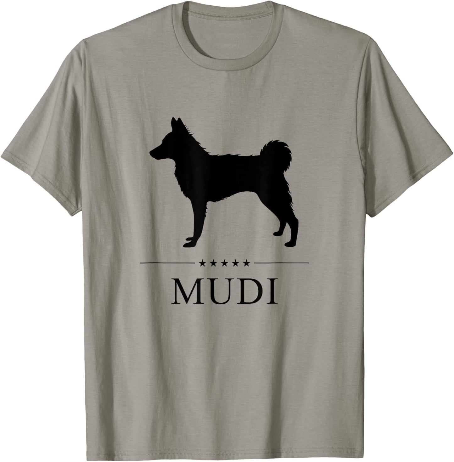 Mudi Dog Black Silhouette T-Shirt - T-Shirt | Sand