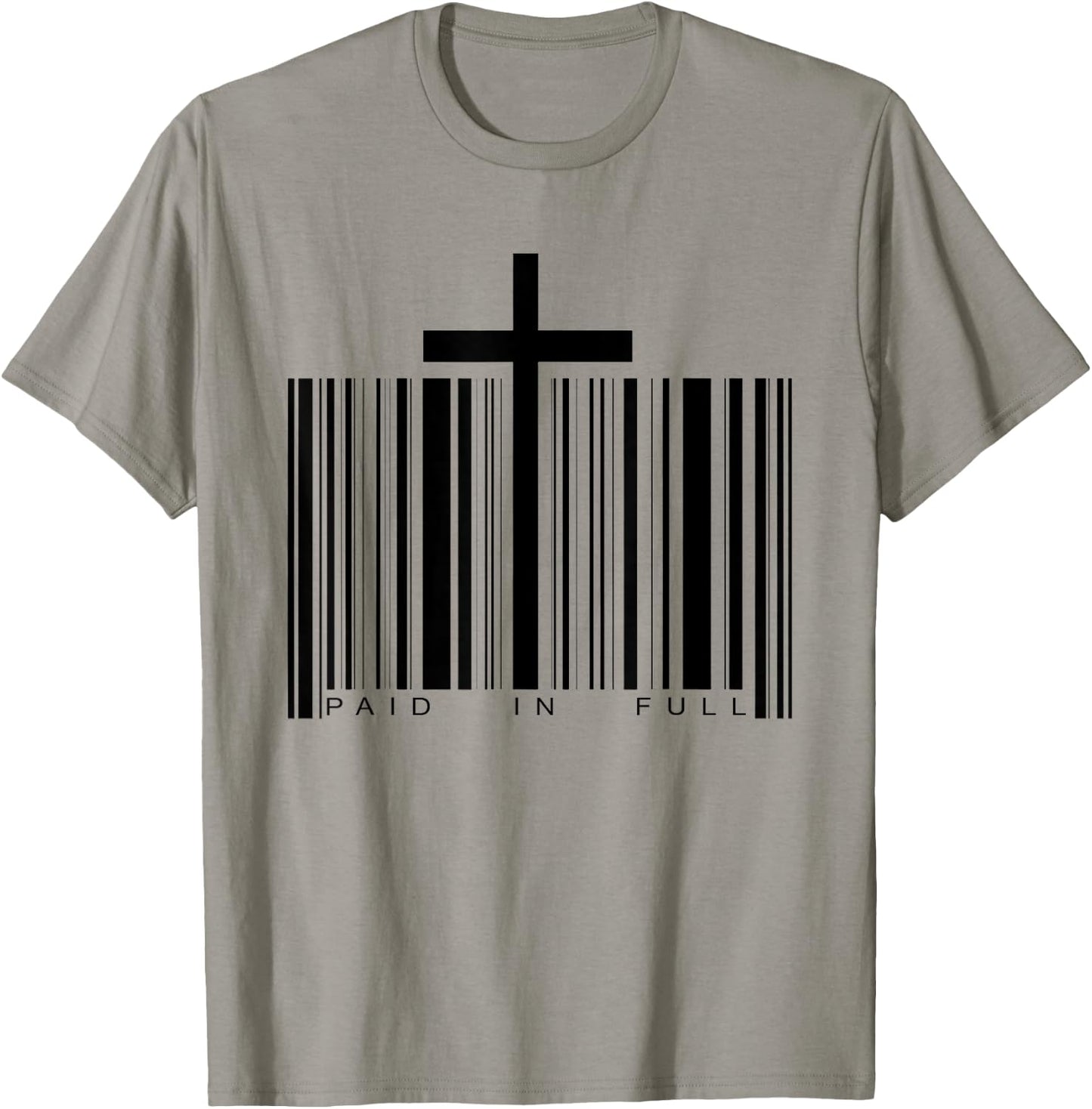 Paid in Full Cross Barcode Jesus Christian Faith Religious T-Shirt - T-Shirt | Sand