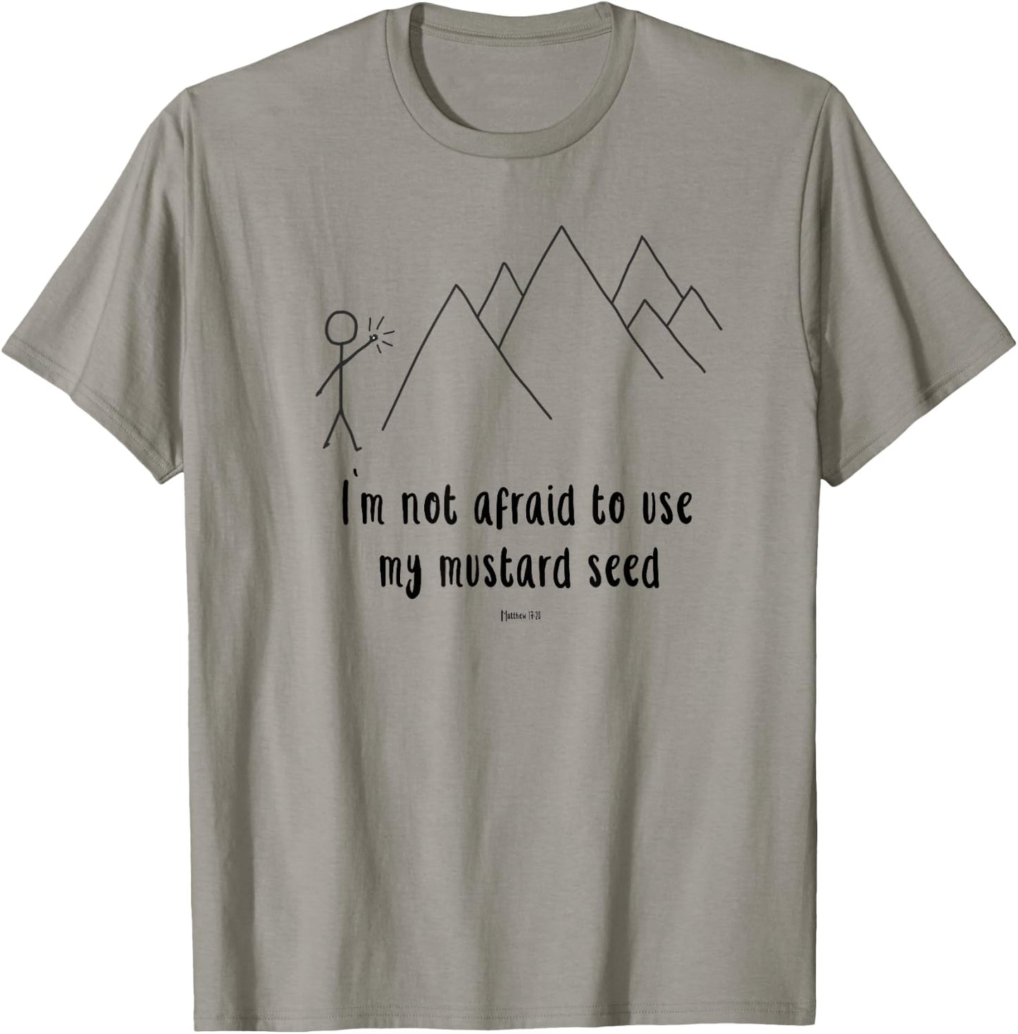 Faith Moves Mountains Mustard Size Christian Teen Youth T-Shirt - T-Shirt | Sand