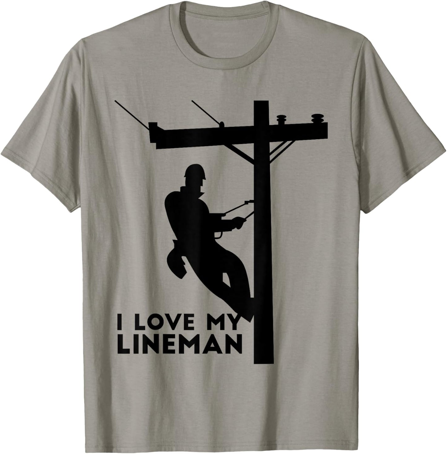 I Love My Lineman | Electric Cable Lineman Gift T-Shirt - T-Shirt | Sand