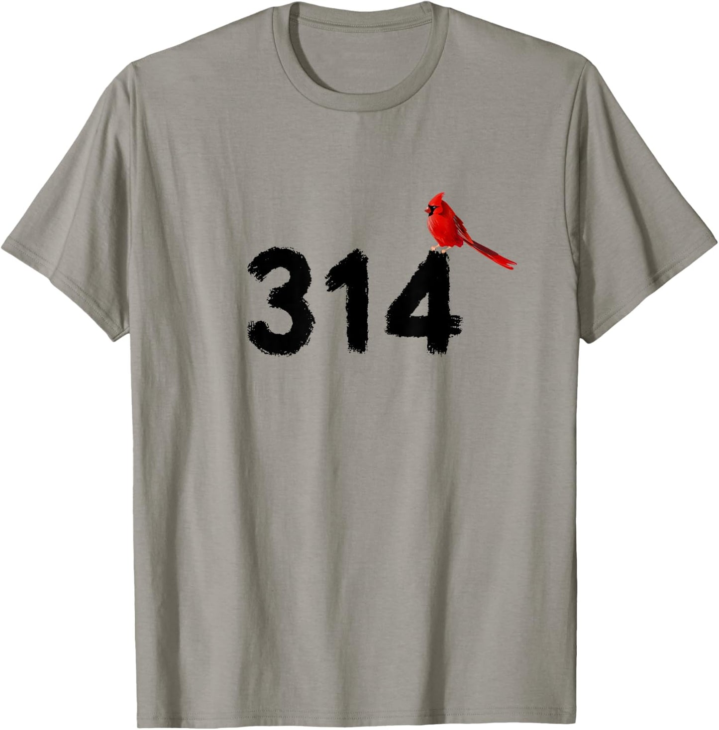 GGT 314 Saint Louis MO Red Bird Cardinal STL Area Code T-Shirt - T-Shirt | Sand