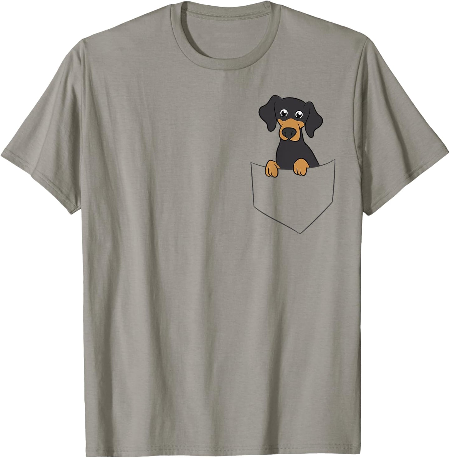 Cute Dachshund In Pocket Dog In Pocket Funny Dachshund T-Shirt - T-Shirt | Sand