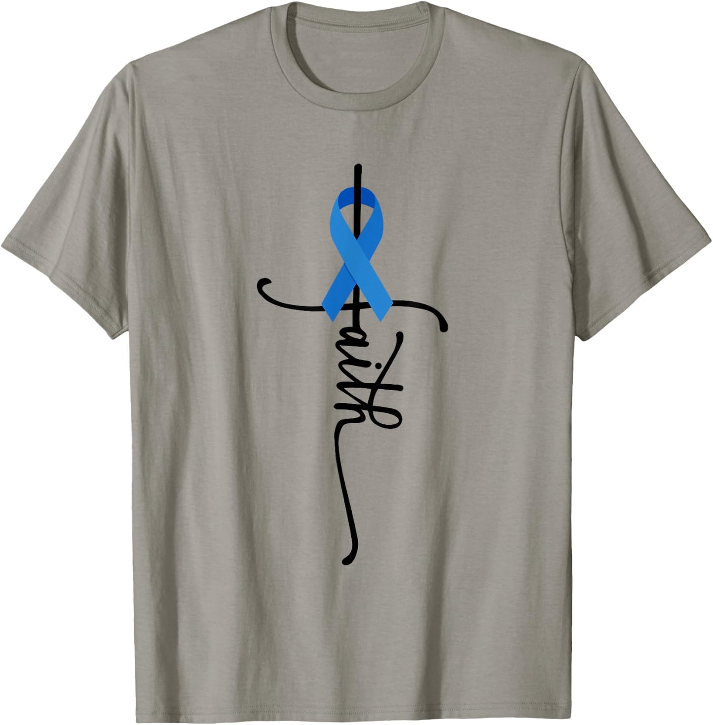 Colon Cancer Awareness Colon Cancer Faith - Grey, , Short Sleeve, Small T-Shirt - T-Shirt | Sand