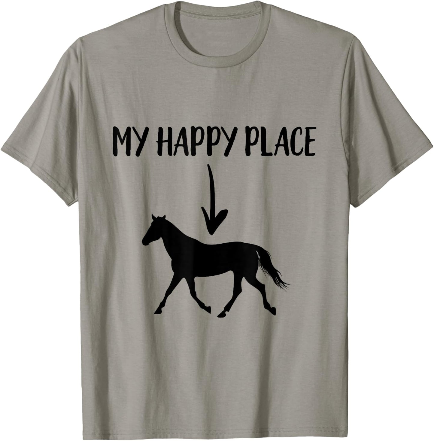 Horse My Happy Place Riding Equestrian Vaulting Dressage T-Shirt - T-Shirt | Sand