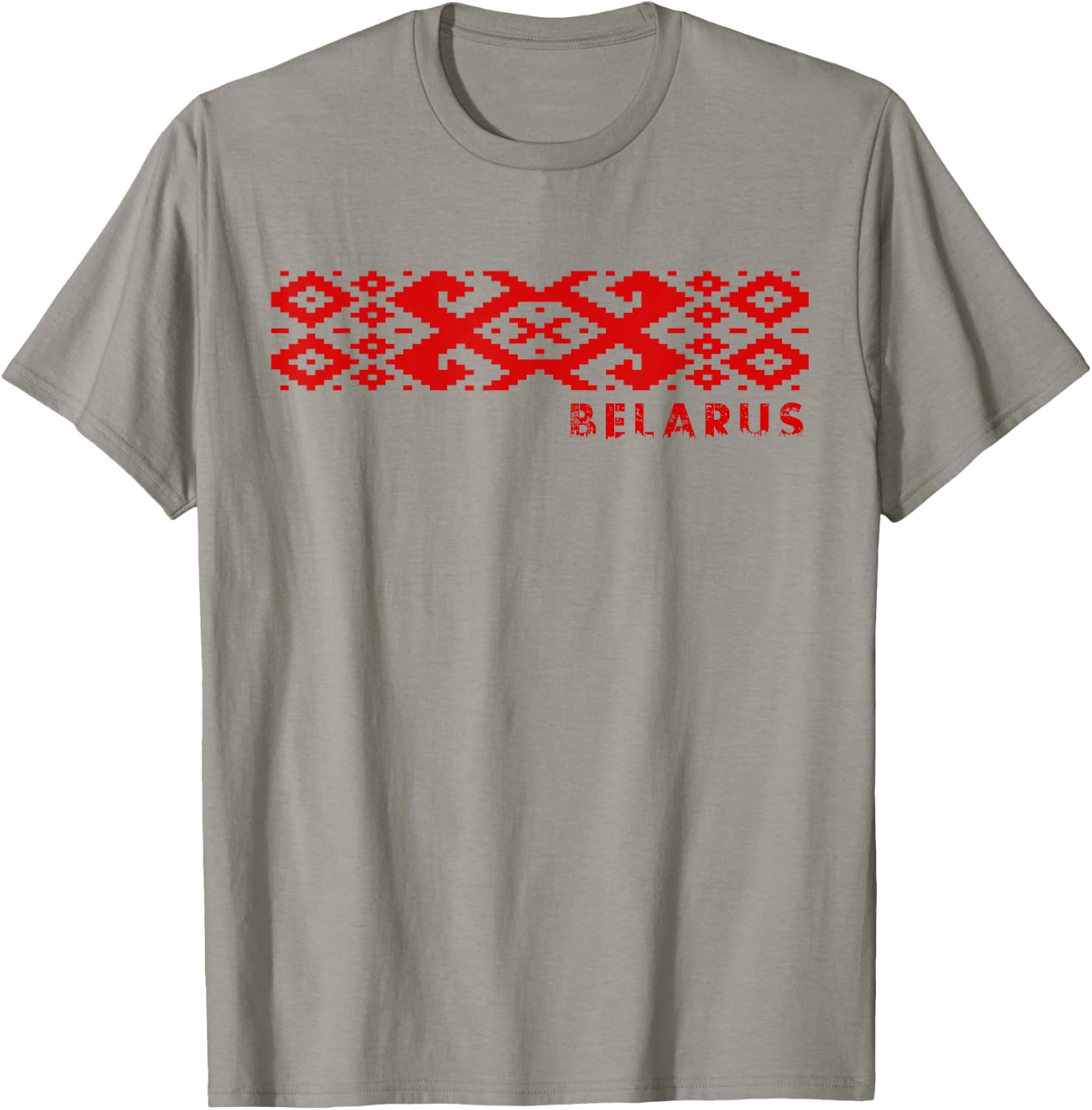 Belarus National Ornament Pattern Old Flag Pagonya T-Shirt - T-Shirt | Sand
